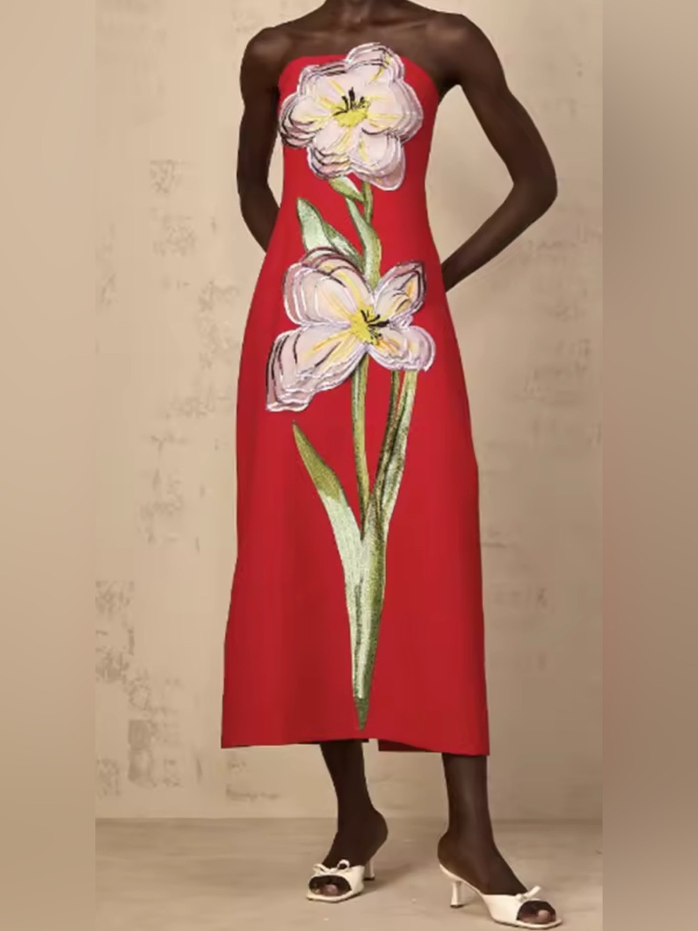 NEW $398 Garden Party Strapless Floral Midi Dress